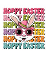 Happy Easter" mit buntem Hintergrund...
