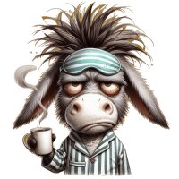 Grummeliger Morgen-Esel – Lustiges Bügelbild...
