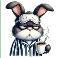 Grumpy Hase DTF-Druck – Lustiges Morgenmuffel-Motiv...