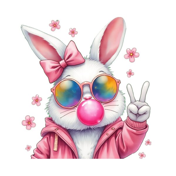 Eleganter cooler Hase mit Schleife und Brille Wir drucken sie pressen
