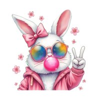 Eleganter cooler Hase mit Schleife und Brille Wir drucken...