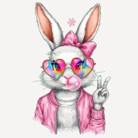 Eleganter cooler Hase mit Schleife Wir drucken sie pressen