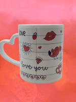 Keramiktasse mit Herzgriff 270 ML Valentin