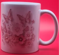 Tasse  mit Blumen und Schmetterlingen Standard 330 ml...