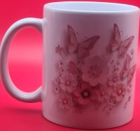 Tasse  mit Blumen und Schmetterlingen Standard 330 ml...