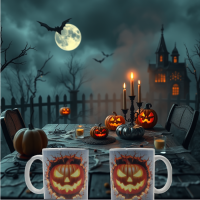 Tasse  Halloween mit Kürbis Leuchtend Standard 330 ml Orca Coatings