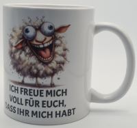 Tasse Schaf Ich freu mich voll für euch das Ihr mich...