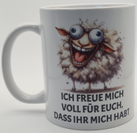 Tasse Schaf Ich freu mich voll für euch das Ihr mich...