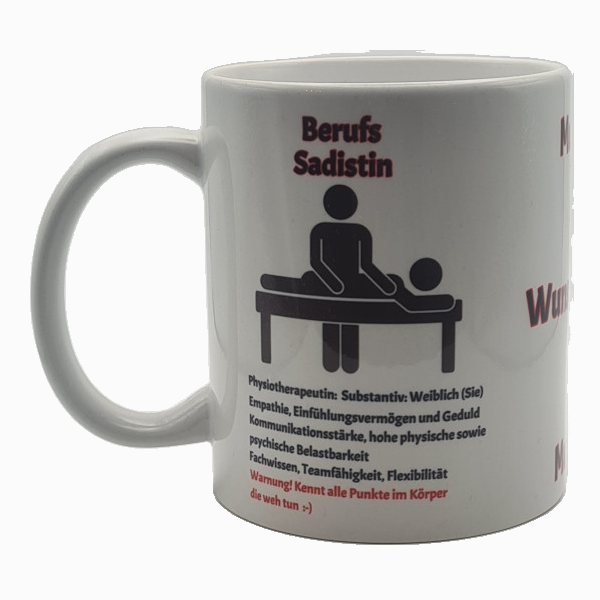 Tasse "Berufs-Sadistin" – Das perfekte Geschenk für Physiotherapeutinnen | 330ml Keramik (Orca Coating)