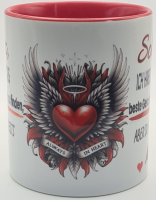 Tasse "Schatz, du hast ja bereits mich" – Lustiges Geschenk für Partner | 330ml Keramik (Rot/Weiß)