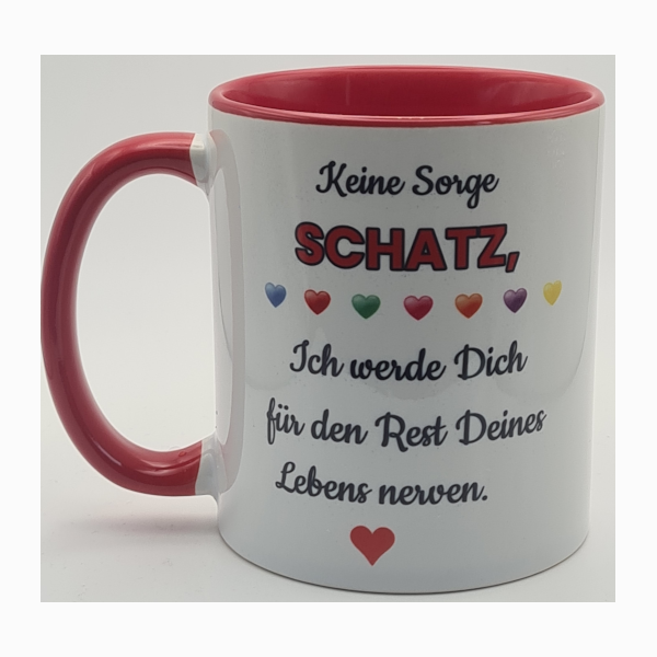 Lustige Tasse für Paare – "Keine Sorge Schatz" – Romantisches Geschenk für Sie & Ihn (330 ml)