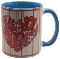 Tasse "Carl & Ellie" – Love Forever | Romantische Keramiktasse mit blauem Henkel | 330 ml Orca Coatings