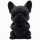 Dekofigur Französische Bulldogge „Franz“ mit Herz – 155mm PLA-CF Mattschwarz